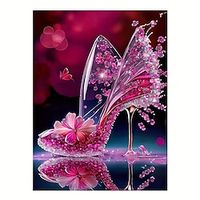 1pc DIY Diamond Painting Pink High Heels Diamond Painting Handcraft Home Gift Without Frame miniinthebox - thumbnail