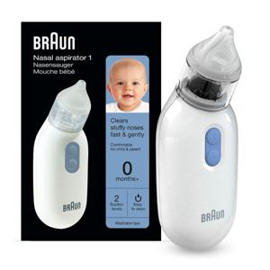 Braun Bna100Eu Nasal Aspirator-1 Clears Stuffy Nose Fast & Gently Quiet & Comfortable For Child & Parent Two Suction Levels Easy To Clean Battery Operated