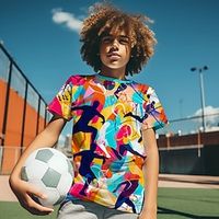 Boys 3D Graphic Cartoon Geometric Tee Short Sleeve Summer Active Vacation Sports Polyester Kids 3-12 Years School Outdoor Casual Lightinthebox