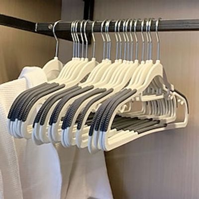 10pcs Plastic Non-Slip Hangers Dry Wet Clothes Hangers With Super Anti-slip Pads Space Saving Hanger For Wardrobe Clothes Organizer miniinthebox 10pcs Plastic Non-Slip Hangers Dry Wet Clothes Hangers With Super Anti-slip Pads Space Saving Hanger For Wardrobe Clothes Organizer miniinthebox