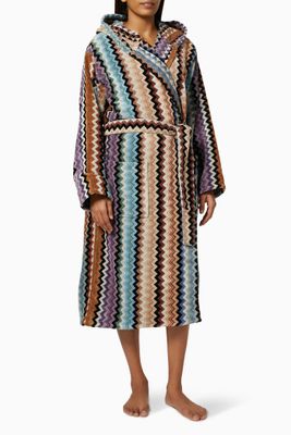 Adam Hooded Bathrobe in Cotton Terry Adam Hooded Bathrobe in Cotton Terry