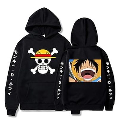 Inspired by One Piece Film: Red Monkey D. Luffy Hoodie Cartoon Manga Anime Front Pocket Graphic Hoodie For Men's Women's Unisex Adults' Hot Stamping 100% Polyester Casual Daily Lightinthebox