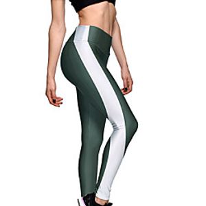 Women's High Waist Yoga Pants Cropped Leggings Tights Tummy Control Butt Lift Quick Dry 3D Print Stripes Dark Green Yoga Fitness Gym Workout Summer Sports Activewear High Elasticity Skinny  Athletic Lightinthebox