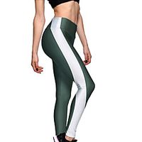 Women's High Waist Yoga Pants Cropped Leggings Tights Tummy Control Butt Lift Quick Dry 3D Print Stripes Dark Green Yoga Fitness Gym Workout Summer Sports Activewear High Elasticity Skinny  Athletic Lightinthebox - thumbnail