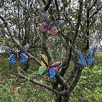 4Pcs 3D Metal Butterfly Wall Art Inspirational Wall Decor Sculpture Hanging Indoor Outdoor for Living Room Bedroom Study Kitchen Door Decoration. (6.5x5x0.6 inches Mixed color butterfly) Lightinthebox - thumbnail