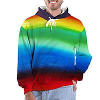 Men's Pullover Hoodie Sweatshirt Rainbow Graphic Prints Print Hooded Daily Sports 3D Print 3D Print Casual Hoodies Sweatshirts  Long Sleeve Rainbow miniinthebox - thumbnail