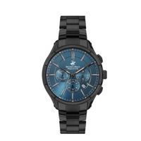 Beverly Hills Polo Club Men's JP25 Movement Watch, Multi Function Display and Metal Strap - BP3304X.690, Black