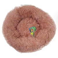 Grizzly Velor Plush Round Bed Beige Pink Large- 71 X 20Cm