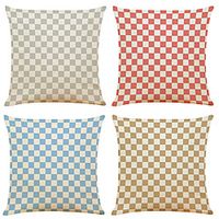 Double Side Cushion Cover 4PC Soft Decorative Square Throw Pillow Cover Cushion Case Pillowcase for Bedroom Livingroom Superior Quality Machine Washable Indoor Cushion for Sofa Couch Bed Chair Lightinthebox - thumbnail