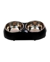 Nutra Pet 320 Milliliter Melamine Double Diner Black 26.5 x 15 x 5.5 cm