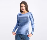 Womens Stripe Longsleeves Top  Blue/Navy - thumbnail