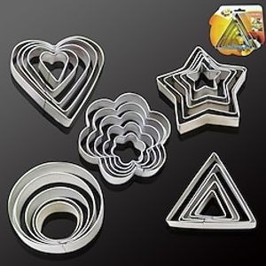 5-piece Stainless Steel Biscuit Mold Geometric Cake Cookies Chocolate Cut Mousse Circle Diy Baking Set Lightinthebox
