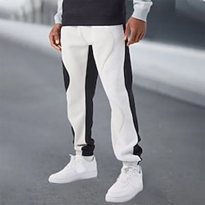 Men's Sweatpants Joggers Patchwork Elastic Waist Elastic Cuff Color Block Comfort Breathable Casual Daily Holiday Sports Fashion White miniinthebox Men's Sweatpants Joggers Patchwork Elastic Waist Elastic Cuff Color Block Comfort Breathable Casual Daily Holiday Sports Fashion White miniinthebox