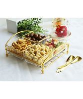 Cuisine Art 4 Bowls Serving Set with Stand, 4 Glass Bowls 260ML & 4 Stainless steel Spoons