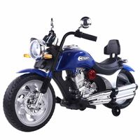Megastar Ride On 12 V Lights Up Harley-Davidson Topper Power Wheels Motorbike, Blue - MG 958 - BLU (UAE Delivery Only)