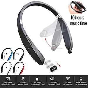 Foldable Bluetooth Headset Lightweight Retractable Bluetooth Headphones for SportsExercise Noise Cancelling Stereo Neckband Wireless Headset Lightinthebox