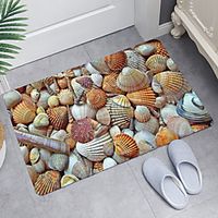 Beautiful Beach Shell Series Digital Printing Floor Mat Modern Bath Mats Nonwoven  Memory Foam Novelty Bathroom Lightinthebox - thumbnail