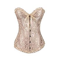 Corset Women's Plus Size Bustiers Corsets Casual Overbust Corset Tummy Control Push Up Jacquard Abstract Flower Hook  Eye Lace Up Nylon Polyester Cotton Halloween Wedding Party Birthday miniinthebox - thumbnail