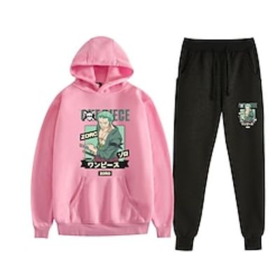 One Piece Roronoa Zoro Pants Outfits Hoodie Anime Front Pocket Graphic Pants Hoodie For Men's Women's Unisex Adults' Hot Stamping 100% Polyester Party Casual Daily miniinthebox