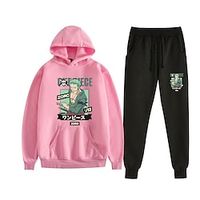 One Piece Roronoa Zoro Pants Outfits Hoodie Anime Front Pocket Graphic Pants Hoodie For Men's Women's Unisex Adults' Hot Stamping 100% Polyester Party Casual Daily miniinthebox