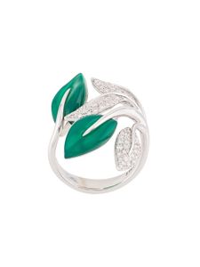 MIMI 18kt white gold Foglia leaf ring - SILVER