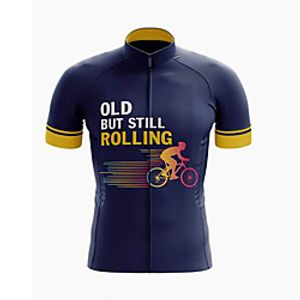 21Grams Men's Short Sleeve Cycling Jersey Summer Spandex Polyester Dark Blue Bike Jersey Top Mountain Bike MTB Road Bike Cycling Quick Dry Moisture Wicking Breathable Sports Clothing Apparel Lightinthebox