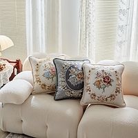 Decorative Toss Pillows Floral Emboidery Throw Pillow Covers Cover for Pillows Throw Pillows for Sofa Couch Bech Lightinthebox - thumbnail