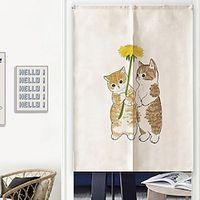 Japanese Noren Curtain Door Cover Doorway Curtain Panel Traditional Cats Door Tapestry Room Divider Curtains for Kitchen Sushi Bathroom Livingroom Bedroom miniinthebox