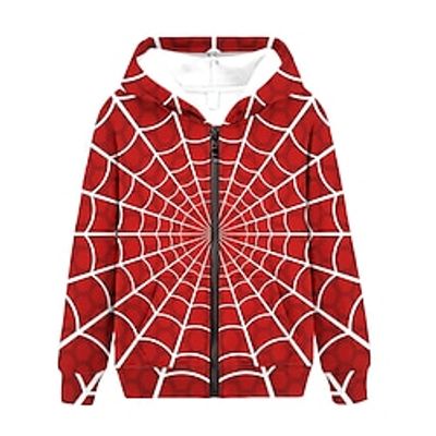 Kids Unisex Hoodie Coat Long Sleeve Black Blue Red Color Block Zipper Fall Spring Active Daily 4-13 Years Lightinthebox