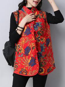 Vintage Printed Sleeveless Jackets