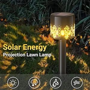 Solar Stakes Lawn Light Garden Scene Light Waterproof Safe Artistic Hollow Lawn Stair Lamp for Garden 1pc Lightinthebox