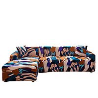 Colorful Print Dustproof All-powerful Slipcovers Stretch L Shape Sofa Cover Super Soft Fabric Couch Cover Sofa Furniture Protector With One Free Boster Case Lightinthebox - thumbnail