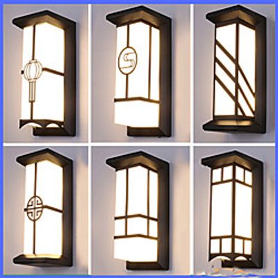 26cm Led Wall Lamp Zen Indoor Outdoor Waterproof Design Wall Light Modern Chinese Style Hotel Bedroom Courtyard Living Room Wall Lights 220V Lightinthebox