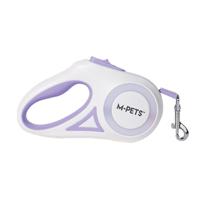 M-Pets Flash Retractable Leash White & Purple Small