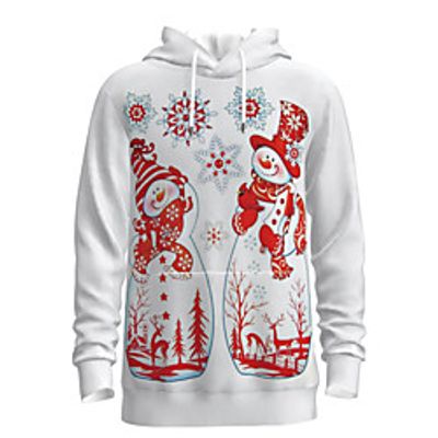 Men's Pullover Hoodie Sweatshirt Print Graphic 3D Hooded Christmas Daily 3D Print 3D Print Christmas Hoodies Sweatshirts  Long Sleeve Red miniinthebox