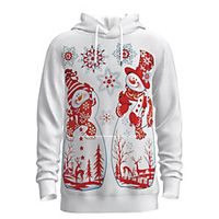 Men's Pullover Hoodie Sweatshirt Print Graphic 3D Hooded Christmas Daily 3D Print 3D Print Christmas Hoodies Sweatshirts  Long Sleeve Red miniinthebox - thumbnail