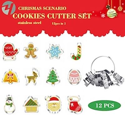 Christmas Cookie Cutters Set, Biscuit Cookie Cutters Set, Biscuit Cutter Stainless,Geometric Cookie Cutter,cookie cutter shapes,Cartoon Biscuit Cutter Mould Lightinthebox