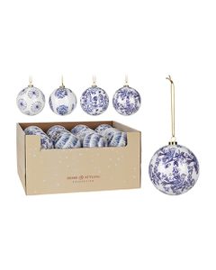 Koopman Xmas Ball 10cm Delft Blue Assorted 1 Piece