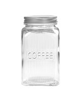 Tala 1.25 Liter Coffee Ribbed Glass Storage Canisters with Screw Top Tin Lids