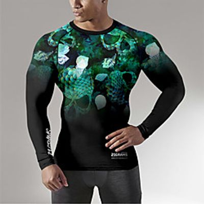 21Grams Men's Long Sleeve Compression Shirt Running Shirt Top Athletic Athleisure Winter Spandex Breathable Quick Dry Moisture Wicking Fitness Gym Workout Running Active Training Exercise Sportswear Lightinthebox