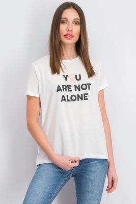 Womens You Are Not Alone T-Shirt White Womens You Are Not Alone T-Shirt White
