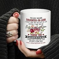 Daughter In Law Gift Coffee Mug, To My Dear Daughter In Law I Gave You My Amazing Son 11oz Ceramic Coffee Mug, Funny Mug, For Christmas Birthday Thanksgiving Day Lightinthebox - thumbnail