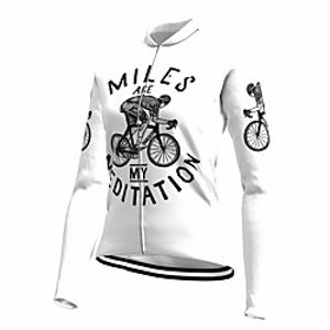 21Grams Women's Long Sleeve Cycling Jersey Spandex White Floral Botanical Bike Top Mountain Bike MTB Road Bike Cycling Quick Dry Moisture Wicking Sports Clothing Apparel / Stretchy / Athleisure miniinthebox