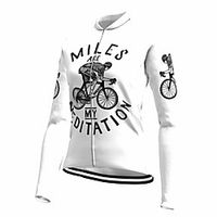 21Grams Women's Long Sleeve Cycling Jersey Spandex White Floral Botanical Bike Top Mountain Bike MTB Road Bike Cycling Quick Dry Moisture Wicking Sports Clothing Apparel / Stretchy / Athleisure miniinthebox - thumbnail