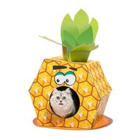 FOFOS Pineapple Cardboard Cat House With Scratching Pad (Pack Of 2)