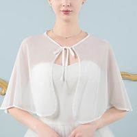 Women's Wrap Shrug Bridal's Wraps Wedding Guest 's Wraps Elegant Vintage Sleeveless Chiffon Wedding Wraps With Lace-up For Wedding Summer Lightinthebox