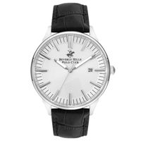 Beverly Hills Polo Club Men's Analog Display Watch & Leather Strap, Dark Blue - BP3342X.399