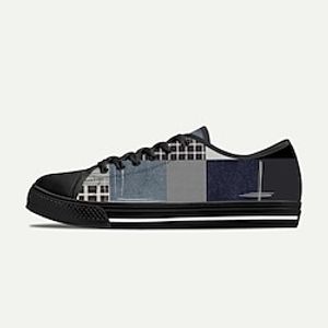 Men's Sneakers Casual Shoes Print Shoes 3D Print Vintage Classic Casual Daily Canvas Lace-up Wine Blue Gray Summer Spring Fall Lightinthebox