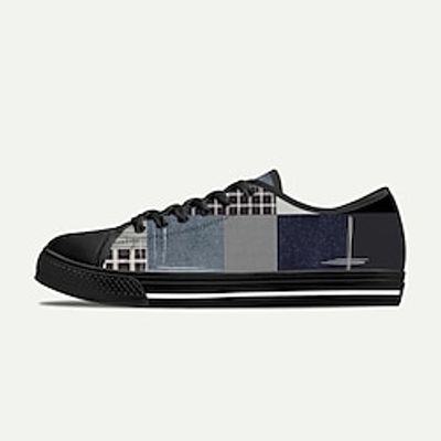 Men's Sneakers Casual Shoes Print Shoes 3D Print Vintage Classic Casual Daily Canvas Lace-up Wine Blue Gray Summer Spring Fall Lightinthebox