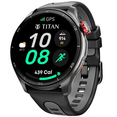 Titan Celestor Smartwatch with 1.43” AMOLED Display & AOD|60Hz Fluid Display|Advanced GPS with Altimeter | Barometer & Compass|Piezoelectric Crow...